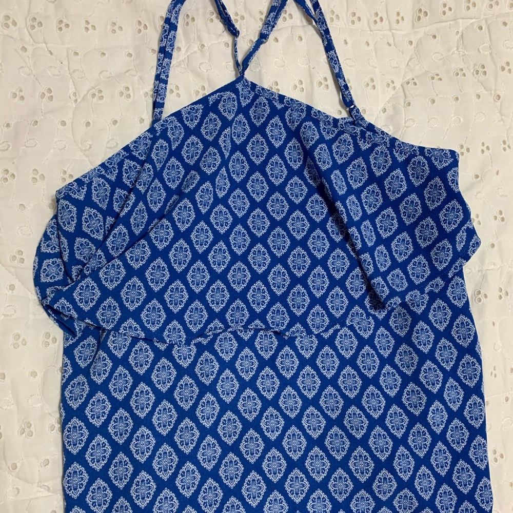 strappy blue top